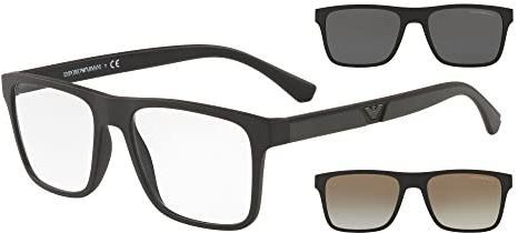 Emporio Armani Occhiali da Sole EA 4115 Matte Black/Clear Black/Grey Clip-On 54/18/145 uomo
