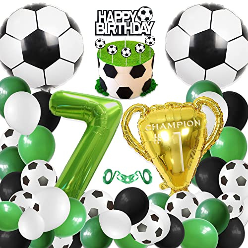 Fussball Deko Geburtstag Kinder 7 jahre, Fußball 7. Geburtstag Deko, Kindergeburtstag Deko Fussball, 7. Geburtstagsdeko Fußball, Geburtstagsdeko Junge 7 Jahr für Kinder Jungen Geburtstagsfeier