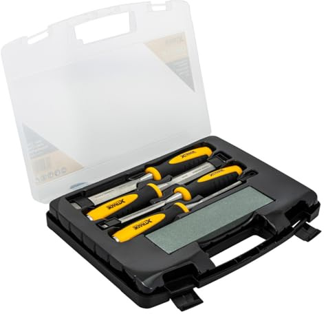 XTrade X0900044 Chisel Set with Sharpening Stone (4 Piece)