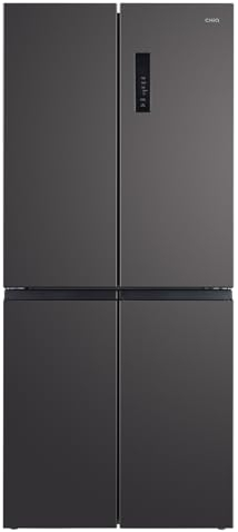 CHiQ Frigorifero americano Cross Door,Total No Frost, Grande capacità 415 Litri,Zona multi-temperatura Care+,SuperCool,182.5cm,compressore Smart Inverter,37db,Nero,Frigo 4 porte