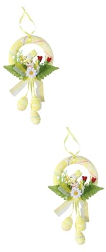 IMIKEYA 2 Stücke Ostern Eier Dekorationen Ostern Kranz Jungen Und Mädchen Decor Eier Kranz Dekorative Kranz