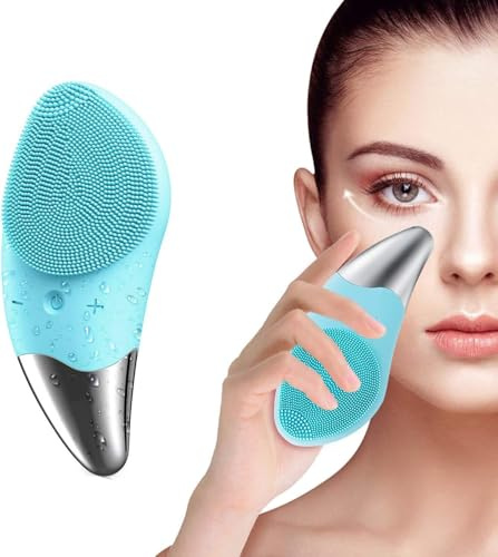 Fortify Sonic Facial Cleansing Brush Electric, Waterproof Silicone Face Massager Fortify Electric Facial Cleansing Brush - Aqua