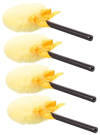 Baluue 4stücke Reisepuderquaste aus Plüschmaterial Tragbarer Puderquaste mit Griff Große Körperpuderquaste Flauschige Make-up-quaste für Gleichmäßiges Auftragen Wiederverwendbare