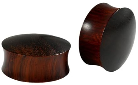 Calefee Dilatatore Orecchio 14mm, Flesh Tunnel in Legna a Forma di Cupola, Dilatatori Lobo per Donna 2 Pezzi