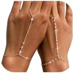 YADOCA Handkedja, damarmband med ring, justerbar fingerkedja | Armband guld/silver handväska vattentät, allergivänlig och fläcksäker, justerbar för vardag bröllop semester festival