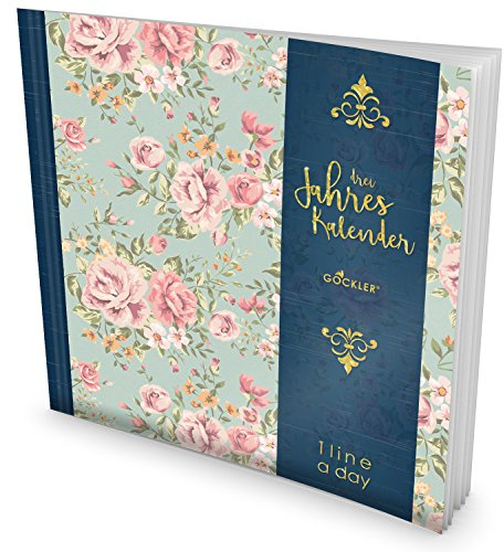 GOCKLER® 3 Jahres Kalender: 190+ Seiten Journal für 3 Jahre || Glänzendes Softcover || Ideal als Tagebuch, Notizkalender, Aufgabenplaner oder Erfolgsjournal || DesignArt.: Retro Flowers