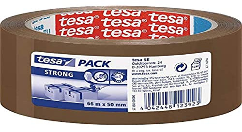 Cinta de embalaje tesapack fuerte (66 m x 50 mm) color marrón