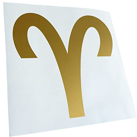 Kiwistar - Autoaufkleber - Gold - 60 x 60 cm - Widder Sternzeichen - Heckscheibenaufkleber Auto Aufkleber wetterfest für Kfz LKW Mofa Truck - Sticker außen selbstklebend Tuning Zubehör für Fenster