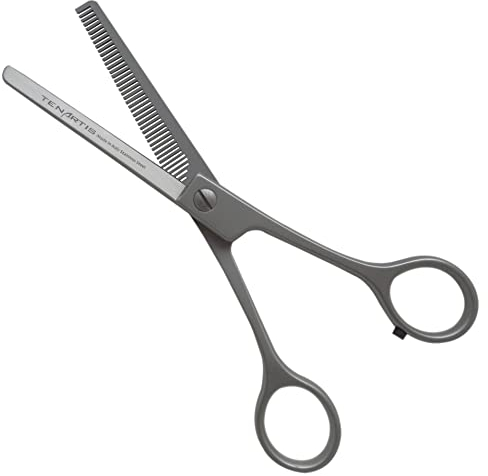 Tenartis 180 Forbici da Parrucchiere Dentate per Sfoltire Capelli 16 cm in Acciaio Inox con Custodia in PVC - Made in Italy