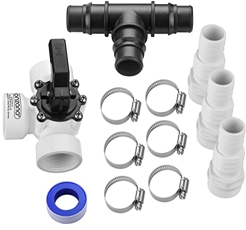 MONZANA® Solar Pool Water Heating Regulation Kit | Complete 12-Piece Bypass Set for Water Flow Control & Heater Valve Connectivity | Ideal for Heat Pump & Solar Heating Systems