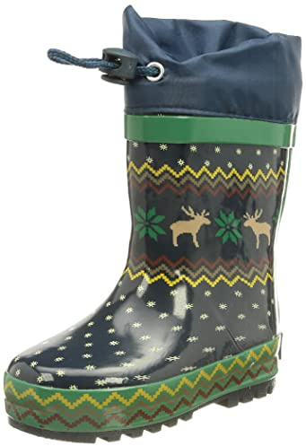 Playshoes Gummistiefel gefüttert Regenstiefel, Marine Norweger, 32 EU