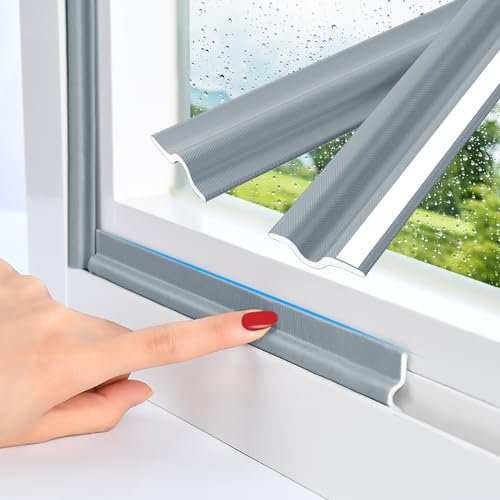 SerDa-Run 236Inch/6m Window Draft Excluder Self-Adhesive Door Insulation Seal Strip,Door Draft Stopper Blocker Window Draught Excluder Foam Tape for Soundproof Weather Stripping for Door Frame