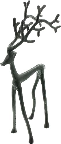 Deko Hirsch aus Metall, matt schwarz, 39 cm hoch, modern, Dekohirsch groß | Metallhirsch Weihnachten, Rentier, Weihnachtdeko