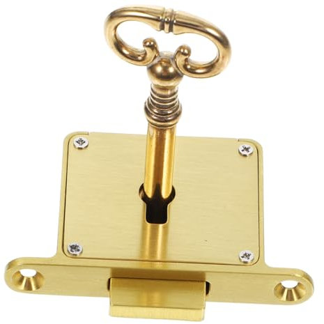 CIYODO Serratura Per Armadietti in Ottone Stile Vintage Serrature Per Mobili Quadre Serratura Per Scrivania Chiavi Per Scatole Di Legno e Vetrine