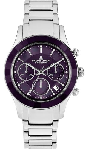 JACQUES LEMANS Damenuhr Venice Metallband Chronograph 1-2151M