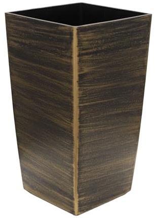 SG Traders Square Flower Pots Tall Modern Decorative Planter for Outdoor Use, Large Lightweight Durable Square Planter for Home, Office, Garden, Patio & Balcony Plants (Gold - 41cm x 22cm)