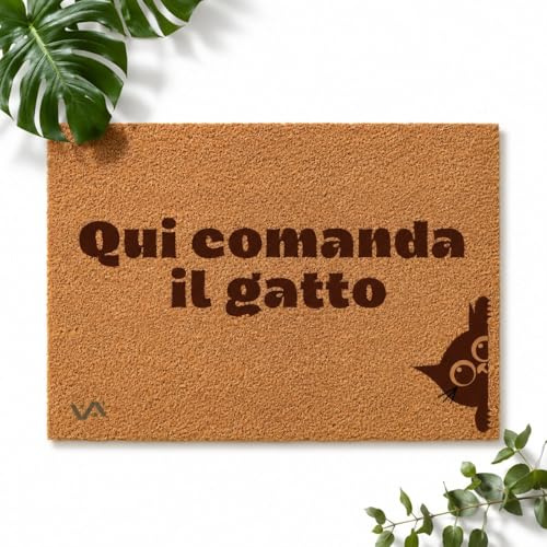 Zerbino 40x60 cm in Fibra di Cocco, Made in Italy - Tappeto d'Ingresso Rettangolare Personalizzabile con Testo e Immagini, Fondo in Lattice Antiscivolo - Idea Regalo per Casa Nuova (Modello 2)