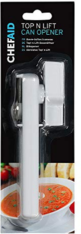 Chef Aid Top N Lift Can Opener, Can Opener with Stainless Steel Blade, Ideal Tin Opener for Arthritic Hands with Large Grip Handles