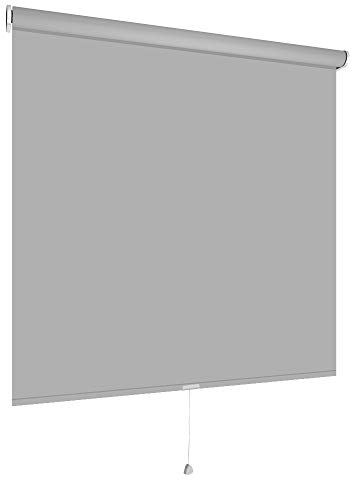 deko-raumshop Springrollo Mittelzugrollo Schnapprollo Rollo Grau Silbergrau Breite 60-240 cm Länge 180 cm Blickdicht Lichtdurchlässig Sonnenschutz Sichtschutz (242 x 180 cm)