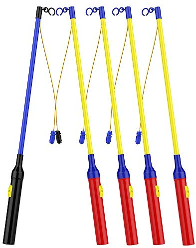 GeeRic Bâtons de Lanterne avec lumière Lot de 5 luminaires pour Enfants d'halloween Bâtons de Lanterne à LED pour fêtes d'enfants, Jardins d'enfants, Costumes, Halloween et Noël