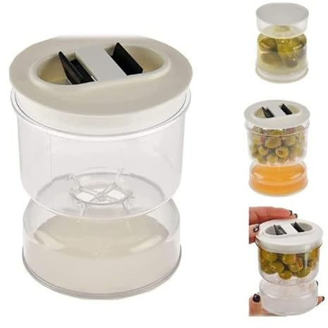 BAOFUYA Sanduhr Gurkenglas, Glas Gurkenglas mit Sieb Gurke und Oliven Sanduhr Glas Gurkenbehälter Gurkensaft Trennglas Lebensmittelbehälter aus Glas für Luftdichte Kimchi Lebensmittel