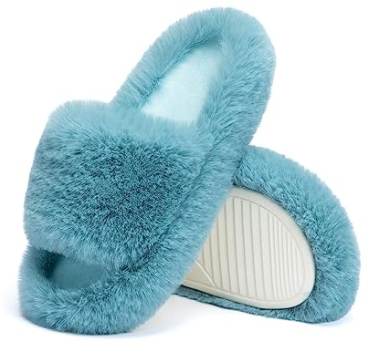 Chantomoo Pantofole da Donna in Memory Foam, per Camera da Letto, in Peluche, Comode, Foderate in Finta Pelliccia, Suola Antiscivolo, Pantofole Regalo alla Moda, Verde Avocado 36/37 EU