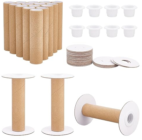 PH PandaHall 16 Setzt Leere Papierfadenspulen Drahtwebspulen Papier Nähspulen Abnehmbarer Fadenbandhalter Für Garn Kordel Stickerei Nähen DIY Kunsthandwerk 99mm