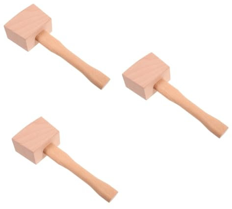 ULTECHNOVO 3pcs Versatile Camping Hammer Judge Hammer for Wood Wooden Mallet Comfortable Grip