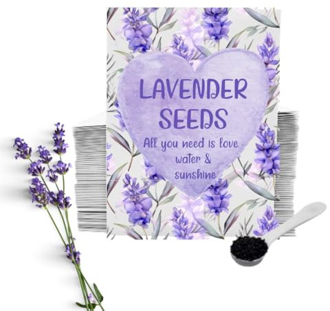 Blooming Memories 25 x Funeral Seed Packets with Lavender Seeds/Funeral Favours for Guests to Grow Funeral Flowers/Perfect Funeral Decorations & Funeral Gifts