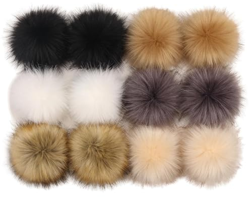 Benyong 12 Stück Kunstfell Bommel Für Mützen Mit Druckknopf Fellbommel Für Mütze Kaufen Mützenbommel Bommeln Für Kunstfellbommel Für Hüte Schuhe Schals Taschen Schlüsselanhänger (1,8cm)