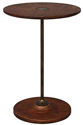 MEILISHAOMEI Säulentische,Sofa-Beistelltisch aus Eiche,runde Couchtische(35,6 cm),Beistelltisch mit Holzplatte für Wohnzimmer,Schlafzimmer(Farbe:Eichenfarbe,Größe:35,6 x 35,6 x 45,6 cm)