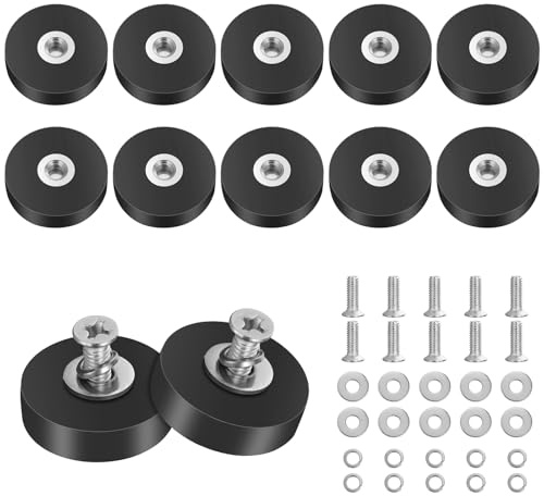 Adiwo 10 stycken neodymmagneter gummerade, Ø 22 mm magnetisk monteringsbas, för fordon, lampor, fastsättning av verktyg, skruvar öglor eller krokar, sällsynta jordmagneter, lastsäkring