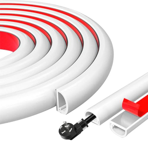 Cubierta autoadhesiva para cables, 3 metros, canal de cables para PC, flexible, autoadhesivo, para PC, televisores, oficinas en casa, canaleta de cables, color blanco autoadhesivo