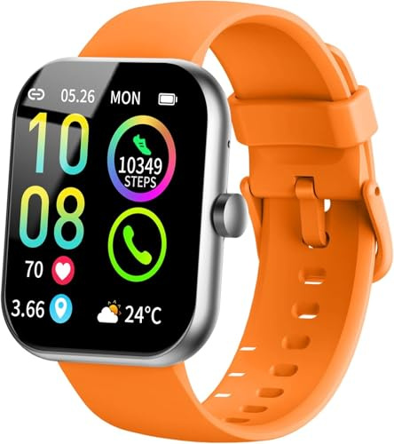 Jugeman Smartwatch Uomo Donna Chiamate Bluetooth, 1.96'' Orologio Smartwatch con Cardiofrequenzimetro/Contapassi/Sonno/SpO2, 113+ Sportive Smart Watch IP68 Impermeabile Fitness Tracker per iOS Android