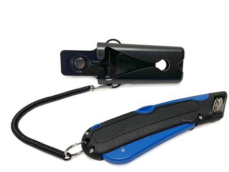 Garvey 091524 Safety Cutter with Holster, Black/Blue