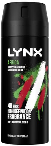 Lynx Africa 48 hours of odour-busting zinc tech Aerosol Bodyspray Deodorant to Finish Your Style, Fresh, 150 ml