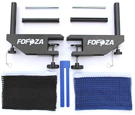 Fofoza TT Netzgarnitur Set - Profi Tischtennisnetz mit Stabiler Metall Halterung, 2 Netzen &Messschieber | Universal Ping Pong Garnitur für alle gängigen Tischtennis Platten, Indoor & Outdoor