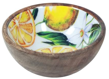 BY SIGRIS Signes Grimalt Plato Hondo Madera | Cuenco de Madera - Diseño Limones, Diámetro: 15 cm Signes Grimalt Decor And Go