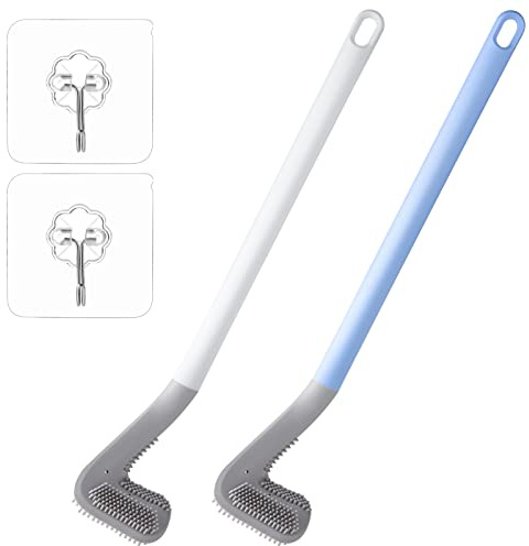 Heyu-Lotus 2 Stück Golfbürstenkopf Toilettenbürste, Golf Silikon Toilettenbürste, Langstielige Toilettenbürste, Klobürste Silikon für Ecken und Spalten, Bathroom Toilet Cleaning Brush | Langstielige Toilettenbürste, Klobürste Silikon für Ecken und Spalten, Bathroom Toilet Cleaning Brush
