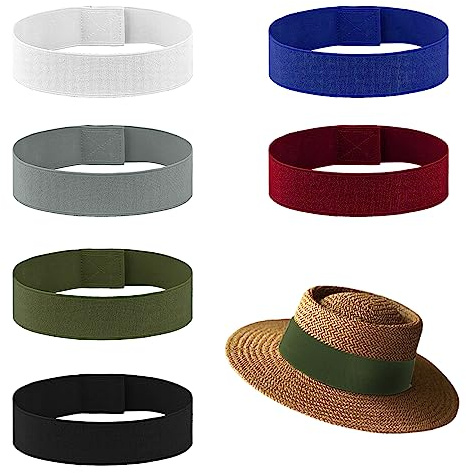 SAVITA 6 Stück Hutbänder Cowboy, Verstellbarer Dehnbarer Hut Weiches Cowboyhutband Ersatz für Fedora Cowboyhut Strohhut(6 Stil)