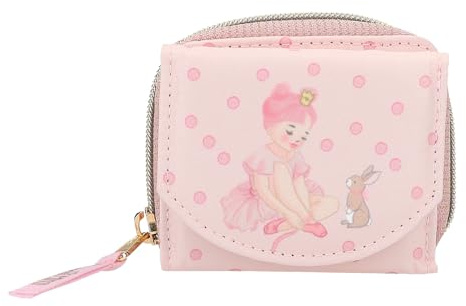 Depesche 13053 Princess Mimi Bunny Ballet - Portemonnaie in Rosa, mit Model-Motiv und Schmetterlingen, Geldbörse mit Fächern für Münzen, Scheine und Karten