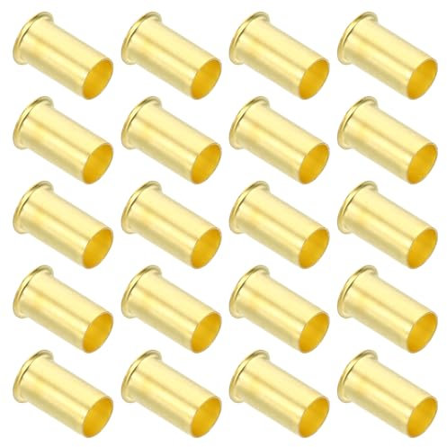 PATIKIL Brass Compression Insert, 20 Pack 10mm OD x 8mm ID Tube Insert Tube Support Compression Fitting Assortment Kit for Water Oil Air Pipe