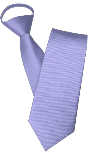 JEMYGINS - Cravate pour homme avec fermeture éclair, look élégant en quelques secondes, Violet lavande, M
