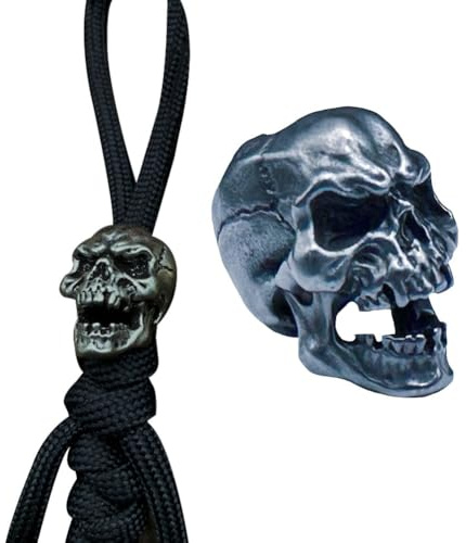 Zghhc 2 Stück Paracord-perlen, Totenkopf-abstandsperlen, Charms Für -Lanyard, Reißverschluss-anhänger, Schlüsselanhänger-anhänger, DIY-schmuckherstellung