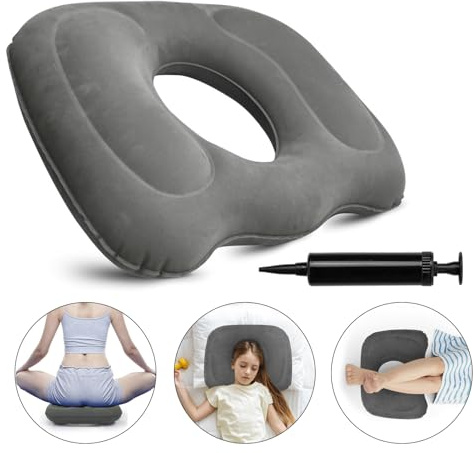 Winuoyang Donut Cushion, Inflatable Hemorrhoid Cushion Ring Pillow for Pressure Relief Donut Seat Pillow for Pregnancy, Coccyx, Pressure Sores, Postnatal, Sciatica