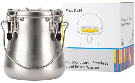 MEEDEN Portable Paint Brush Washer: Airtight Stainless Steel Artist Brush Cleaner for Oil & Acrylic Painting - Large