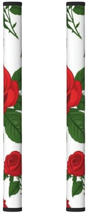 ZSUUGJ Copertura per maniglia della porta del frigorifero con fiori di rosa, copertura lavabile per elettrodomestici da cucina, protezione decorativa per mantenere il tuo elettrodomestico da cucina