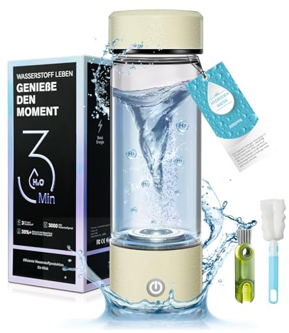IUHFSIFS 2025 Wasserstoff Wasserflasche【Aktivkohlefilter entfernt 99% Chlorgeruch】10.000+ Zyklen 1680ppb in 3 Minuten, Trägt zur natürlichen Vitalität Bei, für Büro
