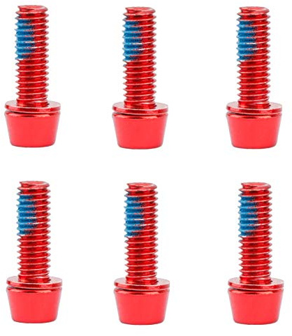 LvTu M6x18 Mountain Road Bike Chainwheel Crank Arm Set Fixing Bolts Disc Brake Caliper Fixed Screws (Color : Red)