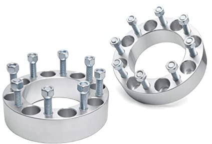 Rough Country 2 Wheel Spacers for Chevy GMC 2500HD 3500HD (2011–2026) – 8x180 Bolt Pattern, M14x1.5 Studs, 6061-T6 Aluminum, Pair